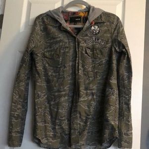 Hurley women’s hooded button down light long sleeve